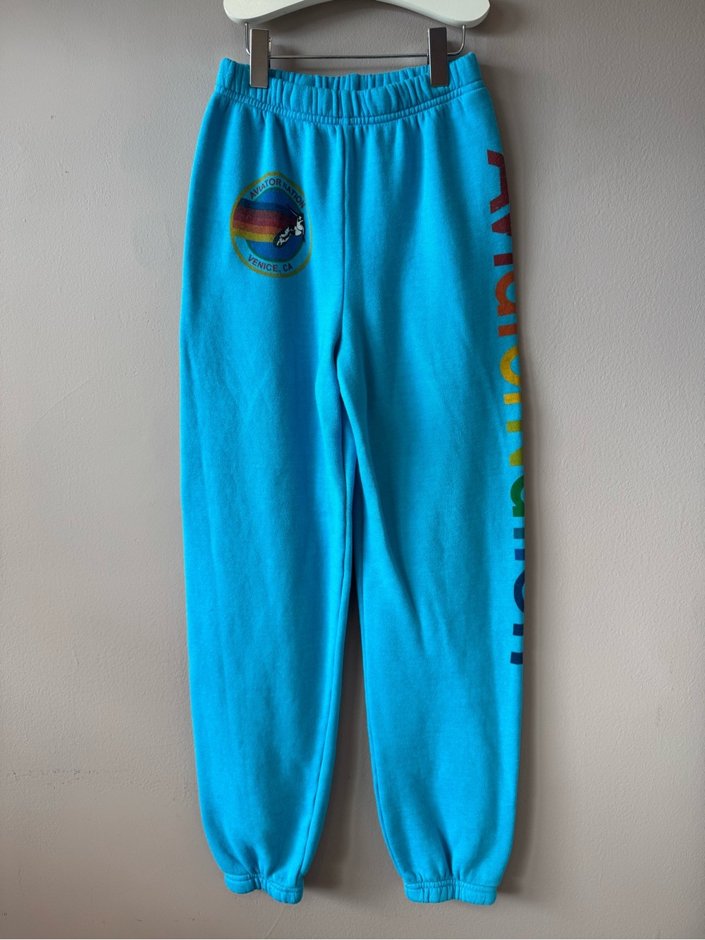 Aviator Nation Kids Blue Venice Jogger Sweatpants Neon Blue Size 10 Years
